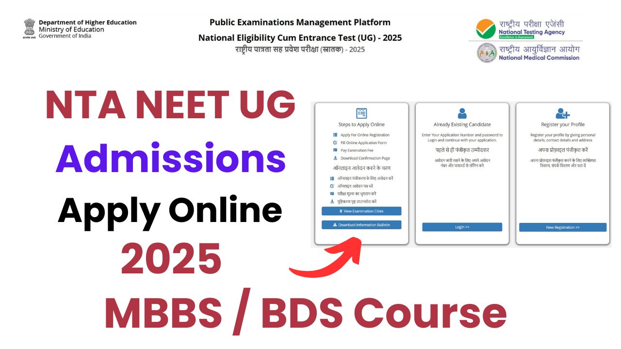 NTA NEET UG Admissions 2025 Apply Online