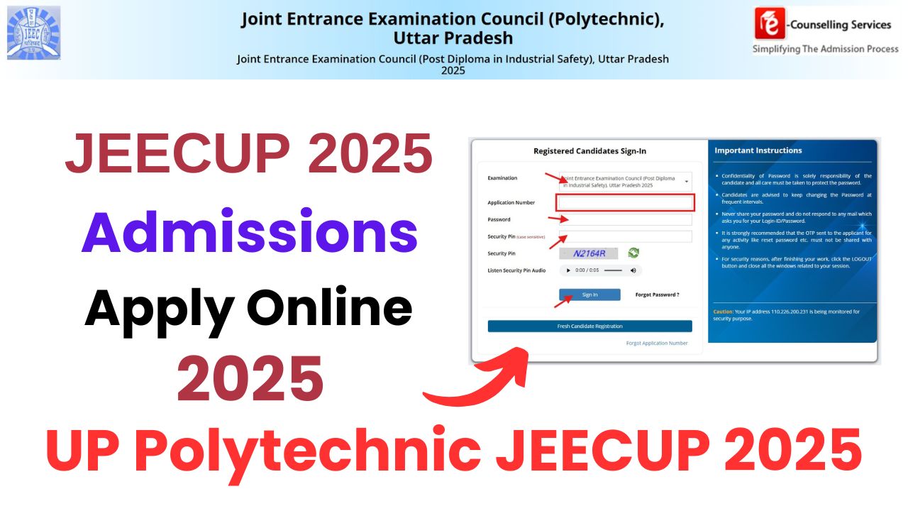 UPJEE UP Polytechnic JEECUP 2025 Admissions Apply Online Form