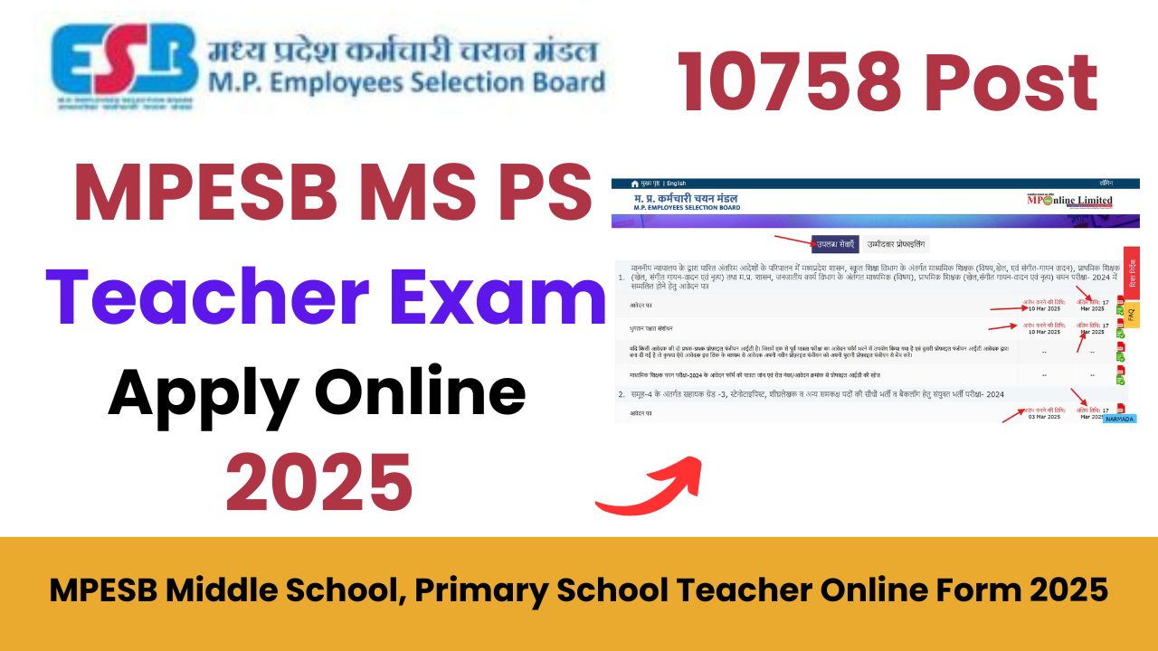 MPESB MS PS Teacher Exam 2025